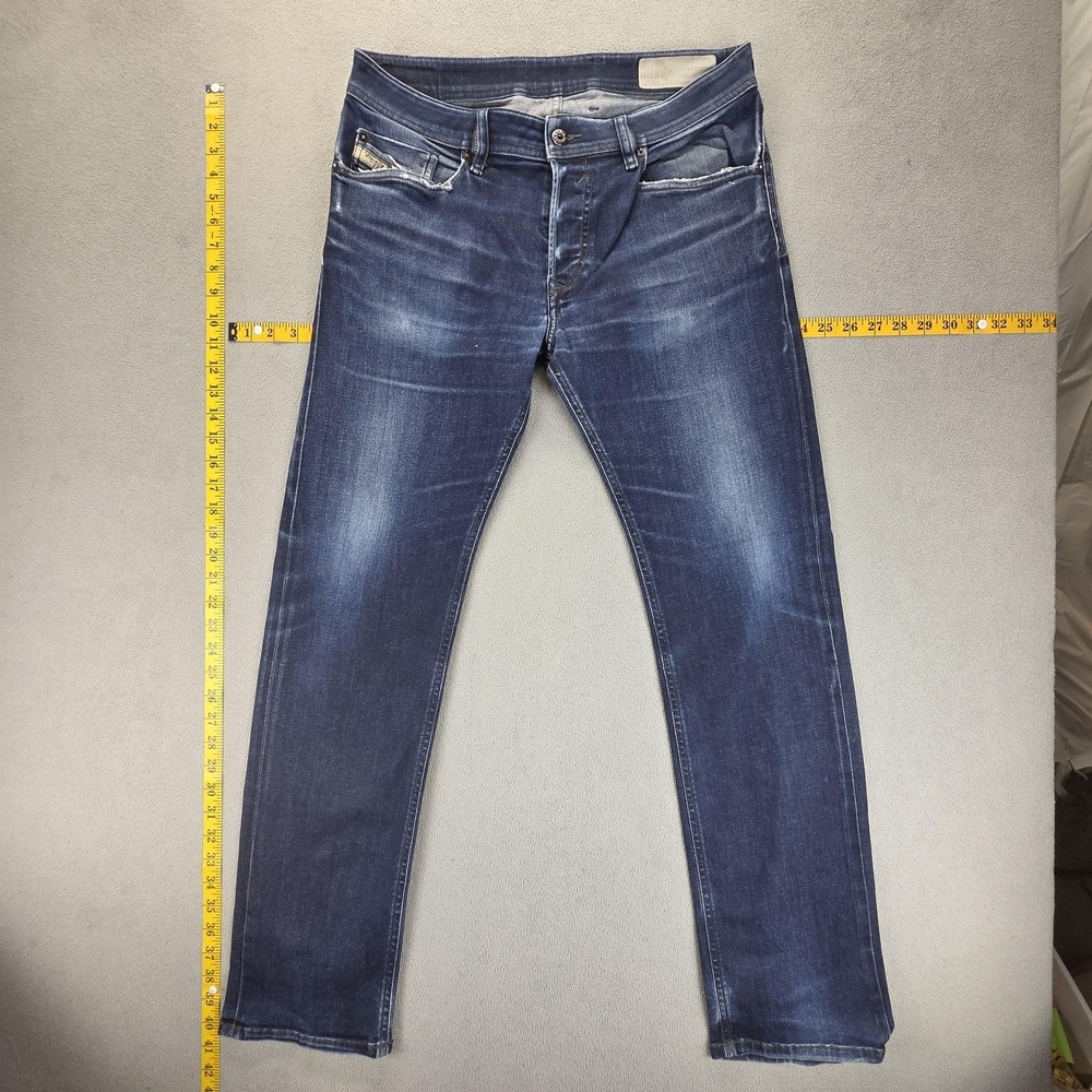 Diesel Jeans Mens 30x32 Blue Waykee Altered Hem Straight Made In Italy R607A